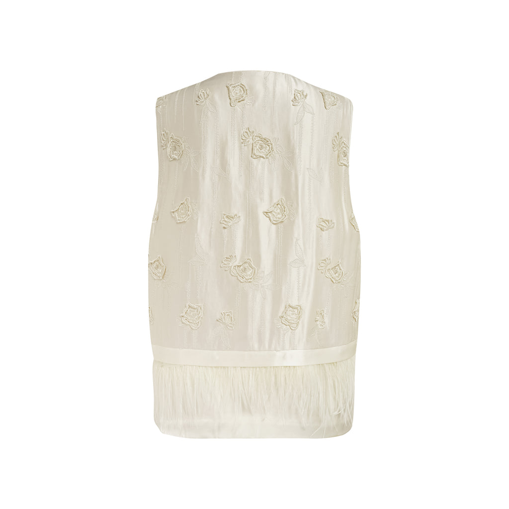 （MM）Floral Jacquard Sheer Vest TAG&OMZO Patchwork Floral Jacquard Vest – 1ER AOÛT