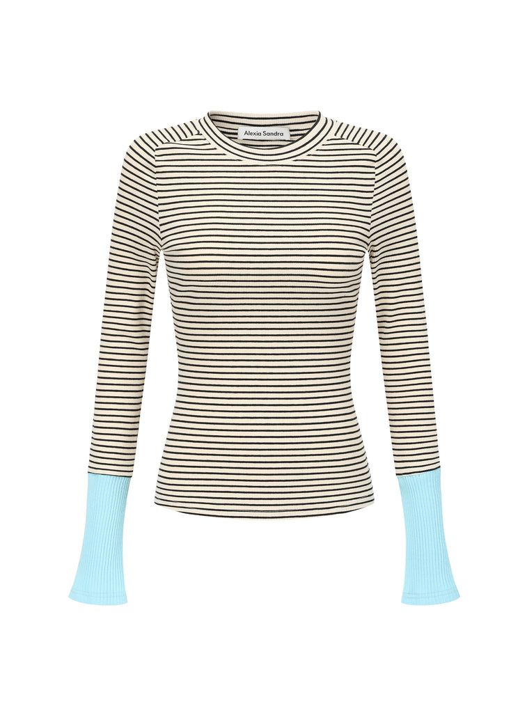 Blue and Grey Striped Long Sleeve